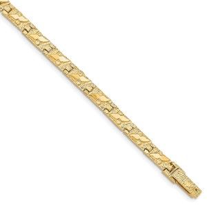 10k Yellow Gold Authentic Fine Jewelry 5.5mm NUGGET Bracelet